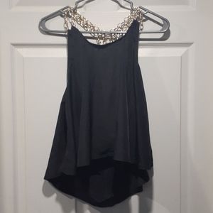 Seductions black and gold chain tank top